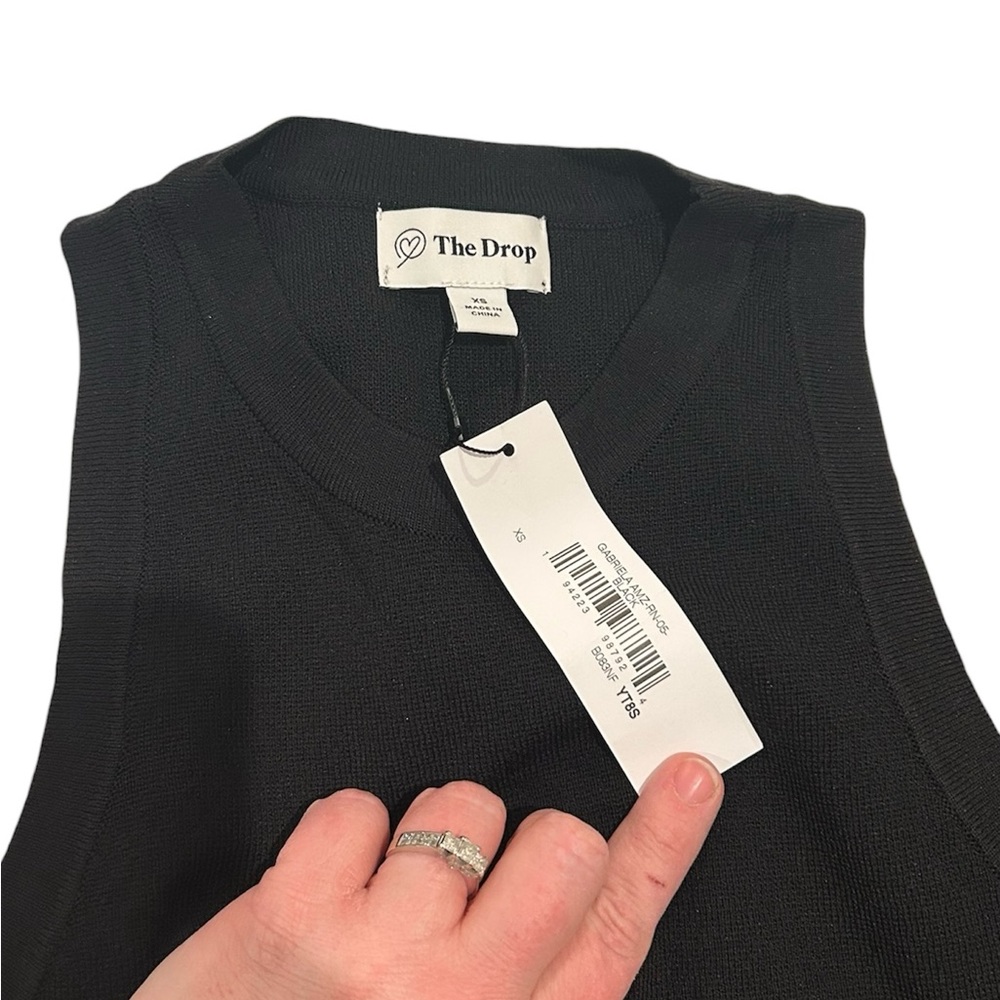 🖤 Staples by The Drop Black Midi Tank Dress – XS – Viscose/Nylon Blend - Picture 8 of 9